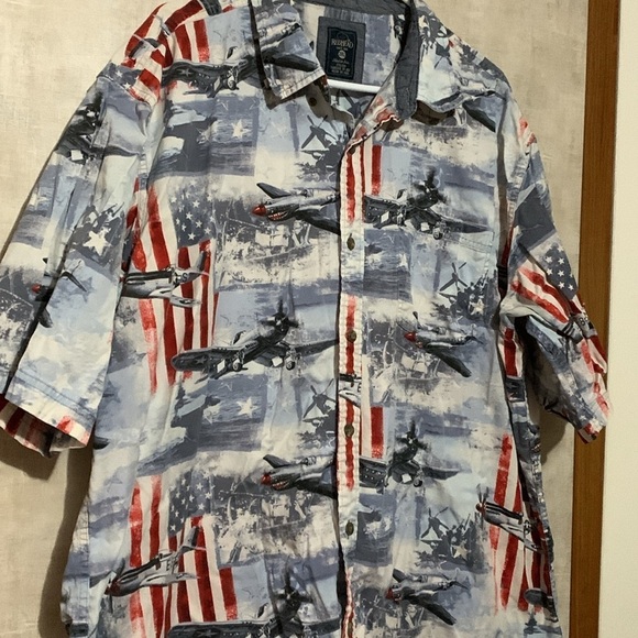 Redhead American flag military button down men’s shirt size 2xl - Picture 2 of 7